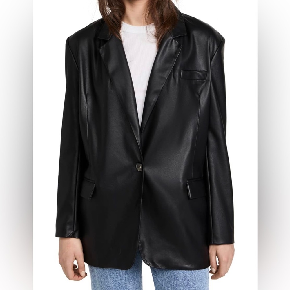 BLANKNYC Faux Oversized Leather Blazer Size Large
